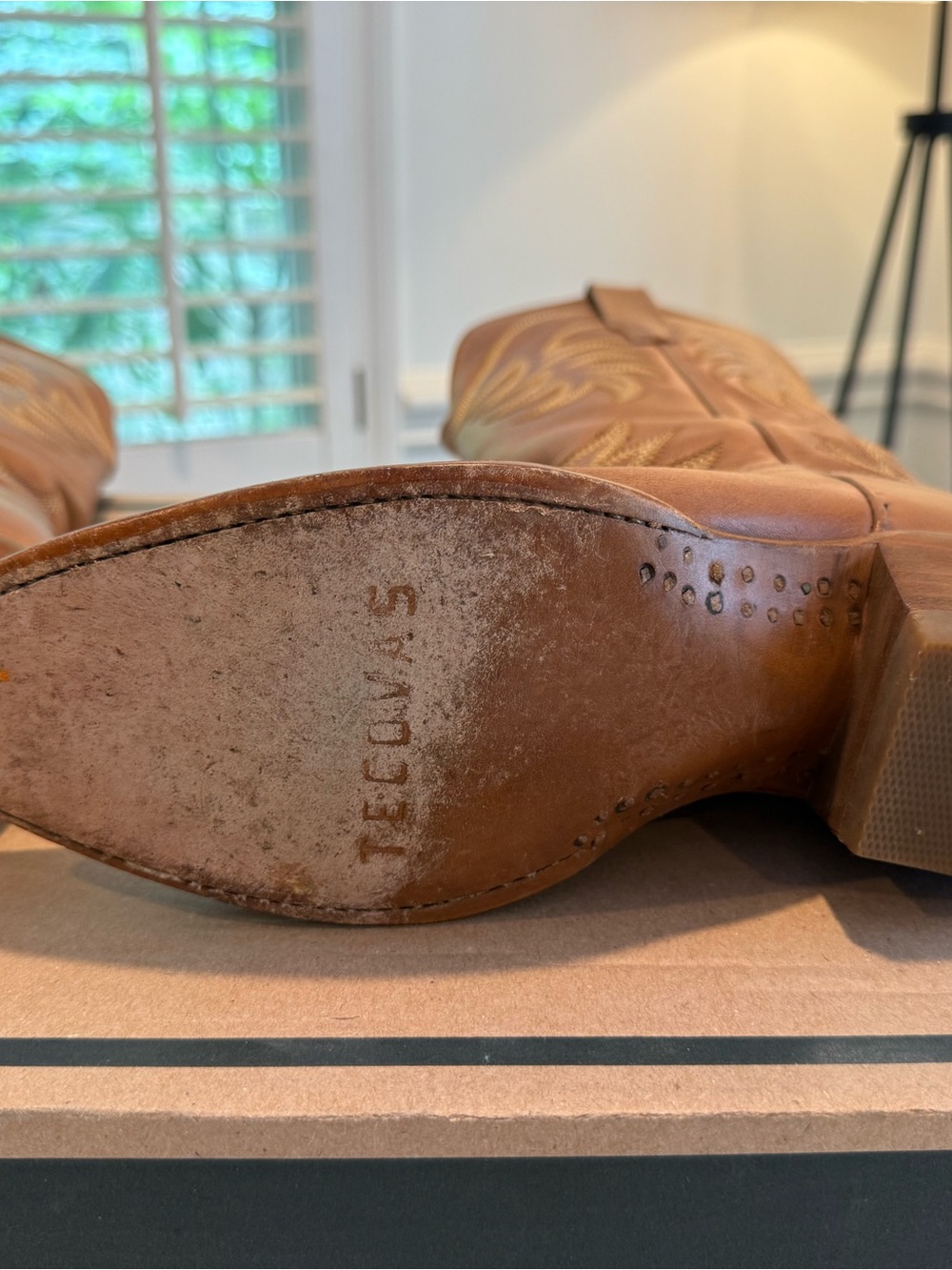 Tecovas Annie Brown Leather Western Heeled Boots - 8.5 B Bovine Caramel - Picture 14 of 16
